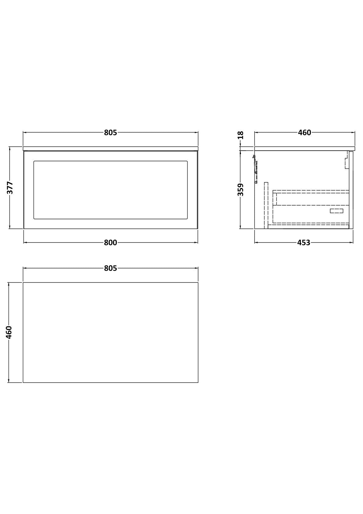 [BFSH125W] Line Drawing