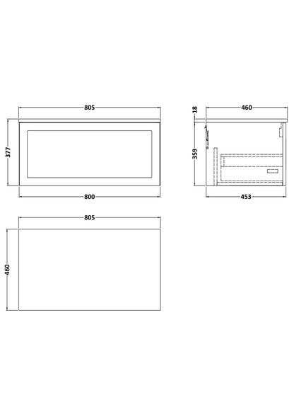 [BFSH125W] Line Drawing