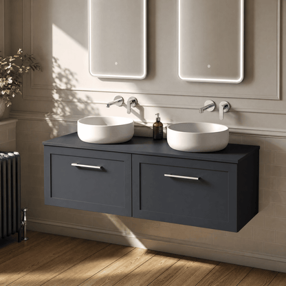 [BFSH1422W2] Stonnall Traditional Wall Hung 2 Drawer 1200mm Vanity Unit with Laminate Worktop - Choice of Colour - Lifestyle 2
