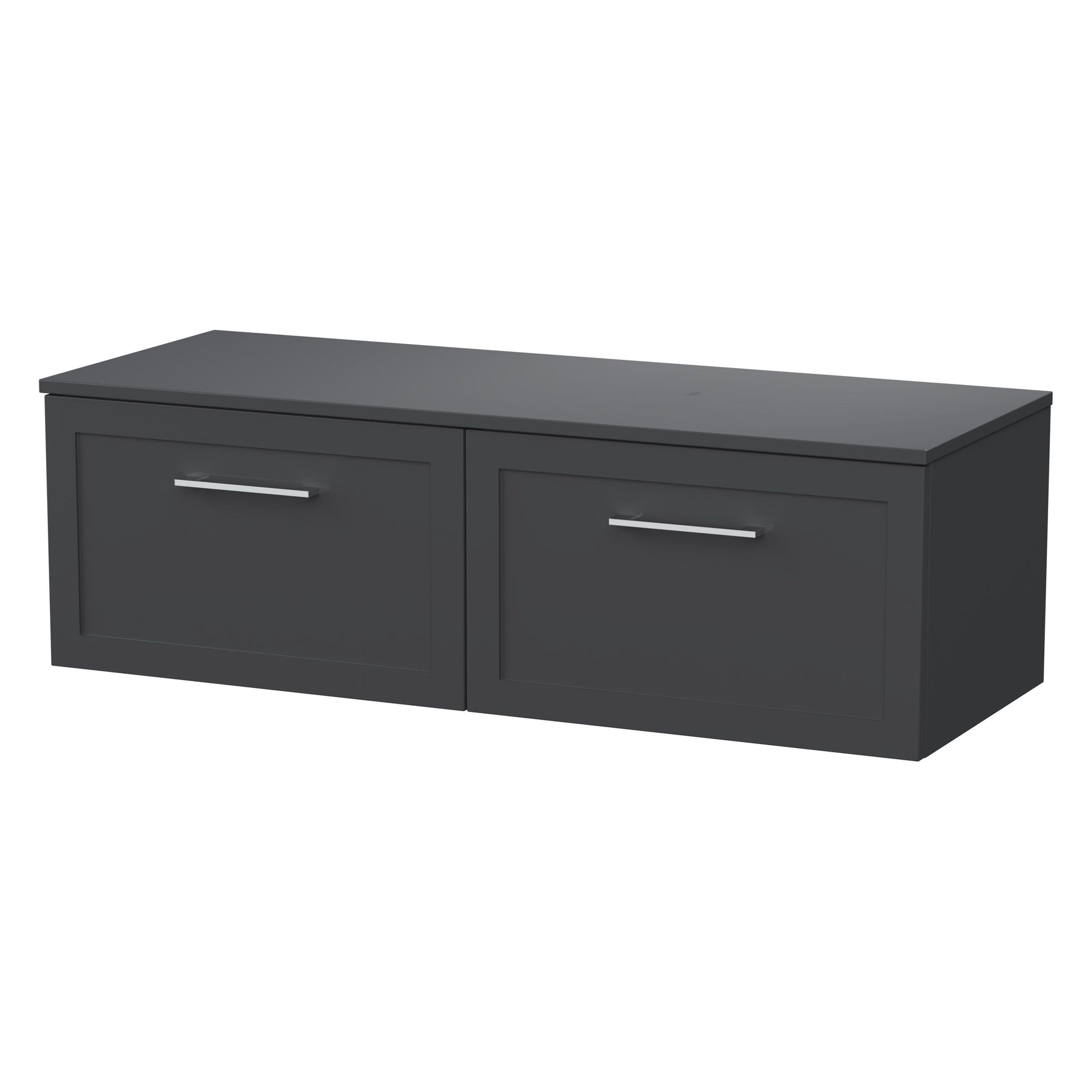 [BFSH1422WS2] Stonnall Traditional Wall Hung 2 Drawer 1200mm Vanity Unit with White Marble Top and Basin - Choice of Colour - Cutout