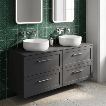 [BFSH1424W2] Stonnall Traditional Wall Hung 4 Drawer 1200mm Vanity Unit with Laminate Worktop - Choice of Colour - Lifestyle 2