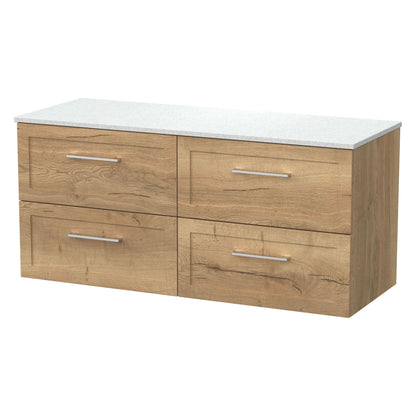[BFSH1824WMT2] Stonnall Traditional Wall Hung 4 Drawer 1200mm Vanity Unit with White Marble Top - Choice of Colour - Cutout