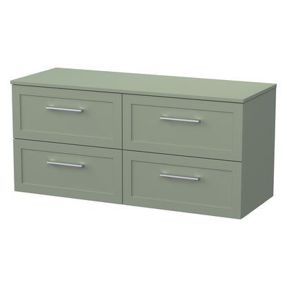 [BFSH3124W2] Stonnall Traditional Wall Hung 4 Drawer 1200mm Vanity Unit with Laminate Worktop - Choice of Colour - Cutout