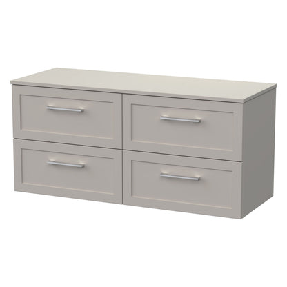 [BFSH3224W2] Stonnall Traditional Wall Hung 4 Drawer 1200mm Vanity Unit with Laminate Worktop - Choice of Colour - Cutout
