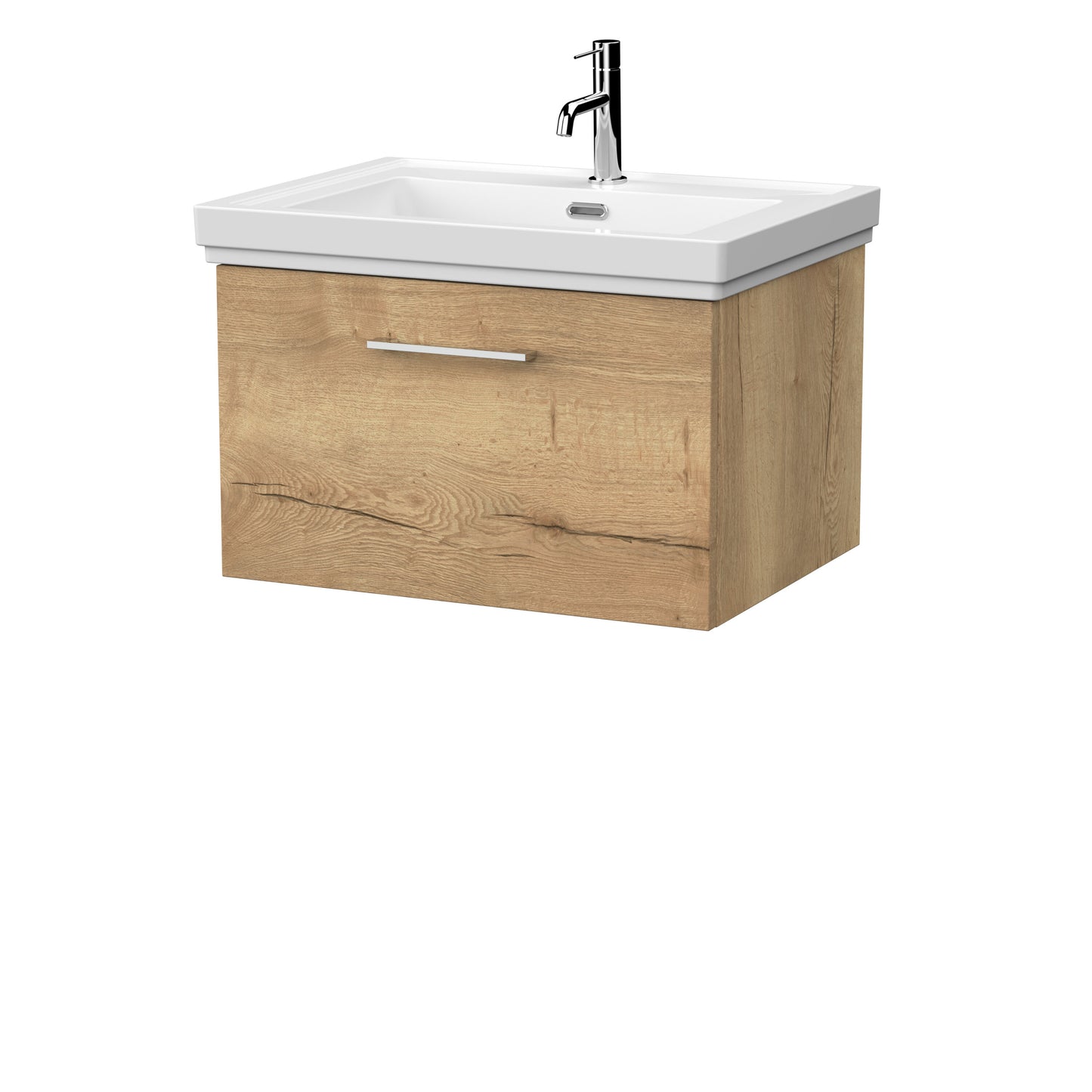 [BFSL1822A] Pershall Contemporary Wall Hung 1 Drawer Vanity Unit with Traditional 1 Tap Hole Fireclay Basin - Choice of Size and Colour - Cutout