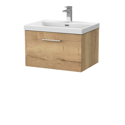 [BFSL1822E] Pershall Contemporary Wall Hung 1 Drawer Vanity Unit with Thin-Edge Ceramic Basin - Choice of Size and Colour - Cutout