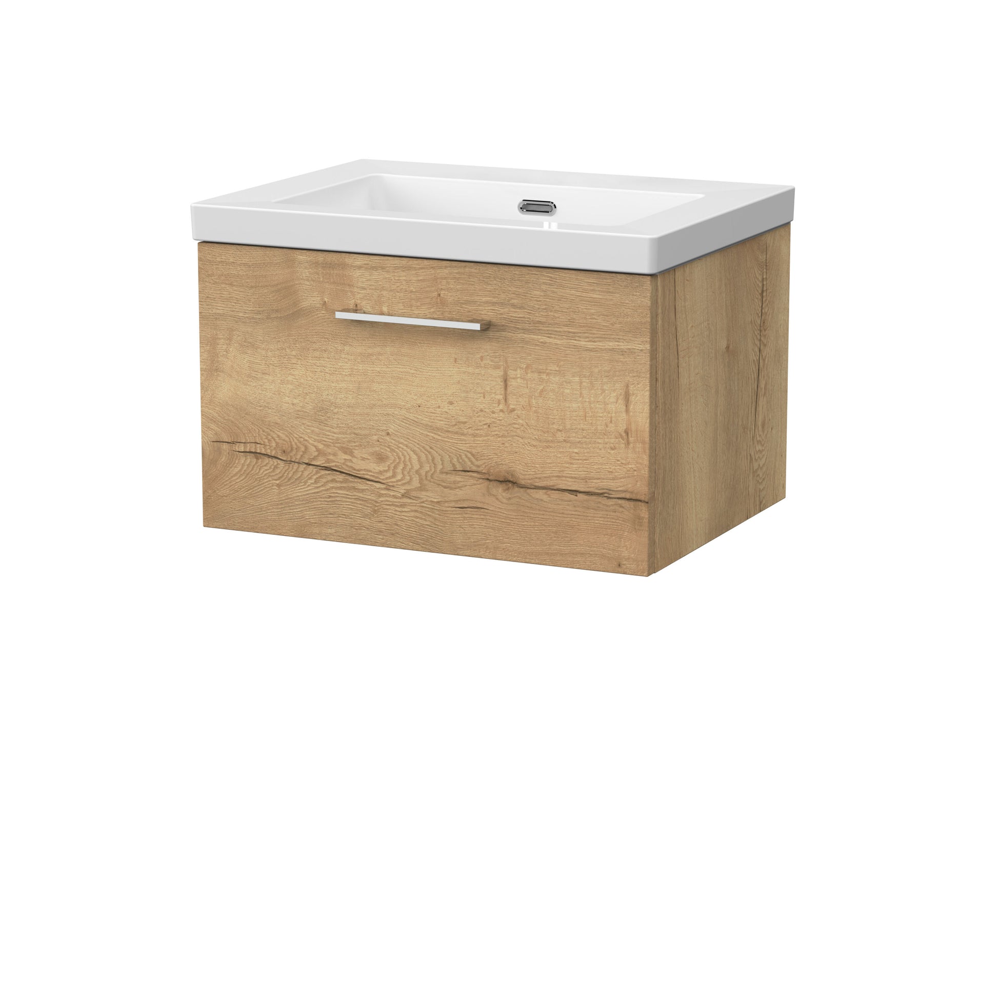[BFSL1822K] Pershall Contemporary Wall Hung 1 Drawer Vanity Unit with 0 Tap Hole Fireclay Basin - Choice of Size and Colour - Cutout