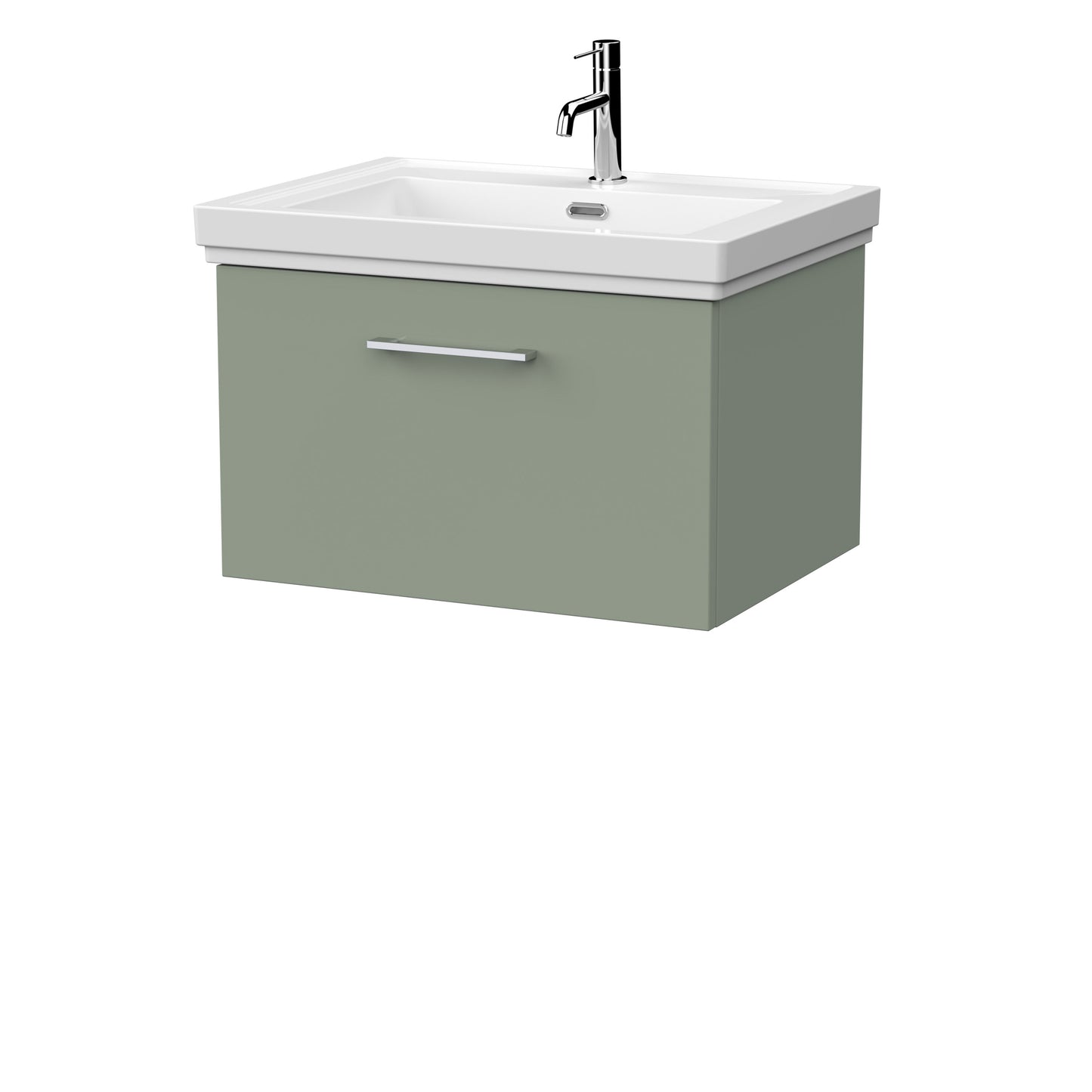 [BFSL3122A] Pershall Contemporary Wall Hung 1 Drawer Vanity Unit with Traditional 1 Tap Hole Fireclay Basin - Choice of Size and Colour - Cutout