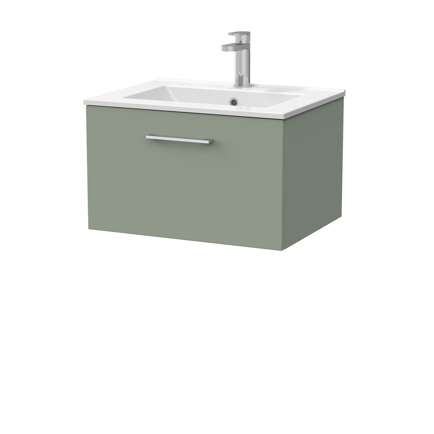 [BFSL3122C] Pershall Contemporary Wall Hung 1 Drawer Vanity Unit with Minimalist Ceramic Basin - Choice of Size and Colour - Cutout