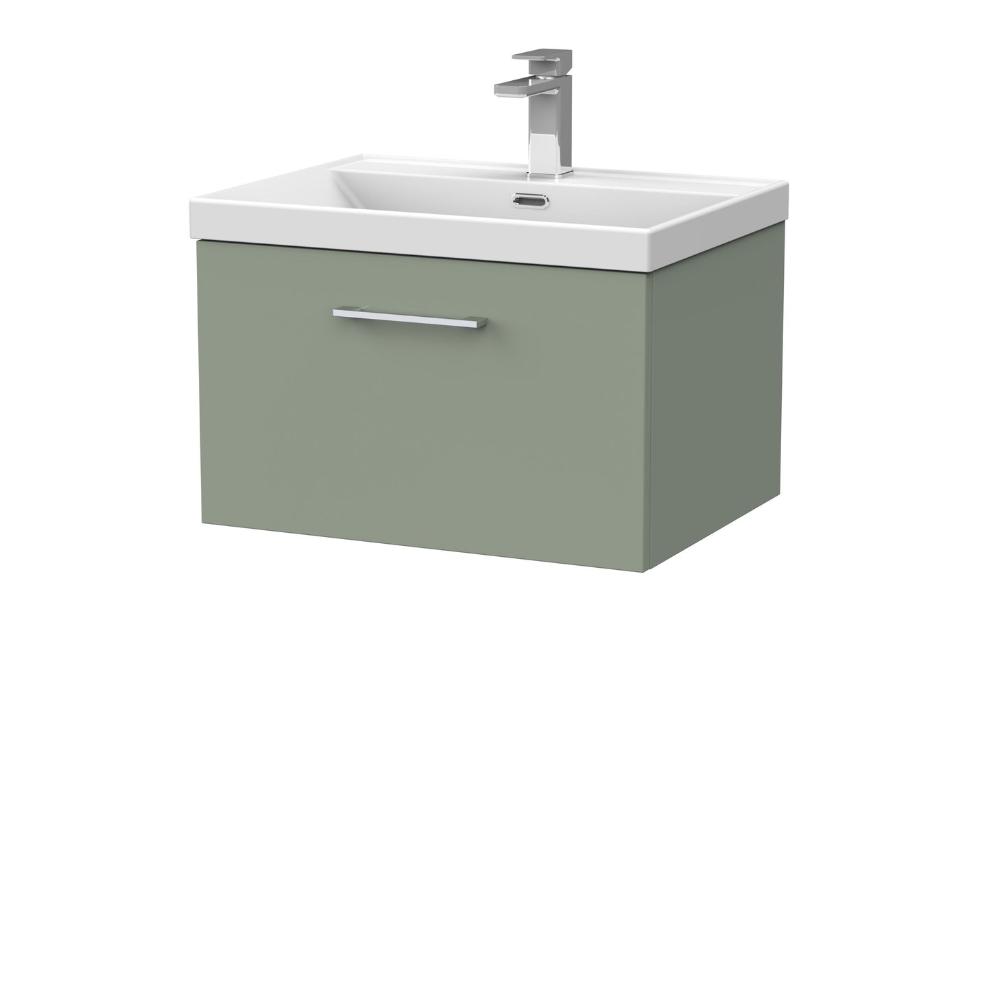 [BFSL3122E] Pershall Contemporary Wall Hung 1 Drawer Vanity Unit with Thin-Edge Ceramic Basin - Choice of Size and Colour - Cutout