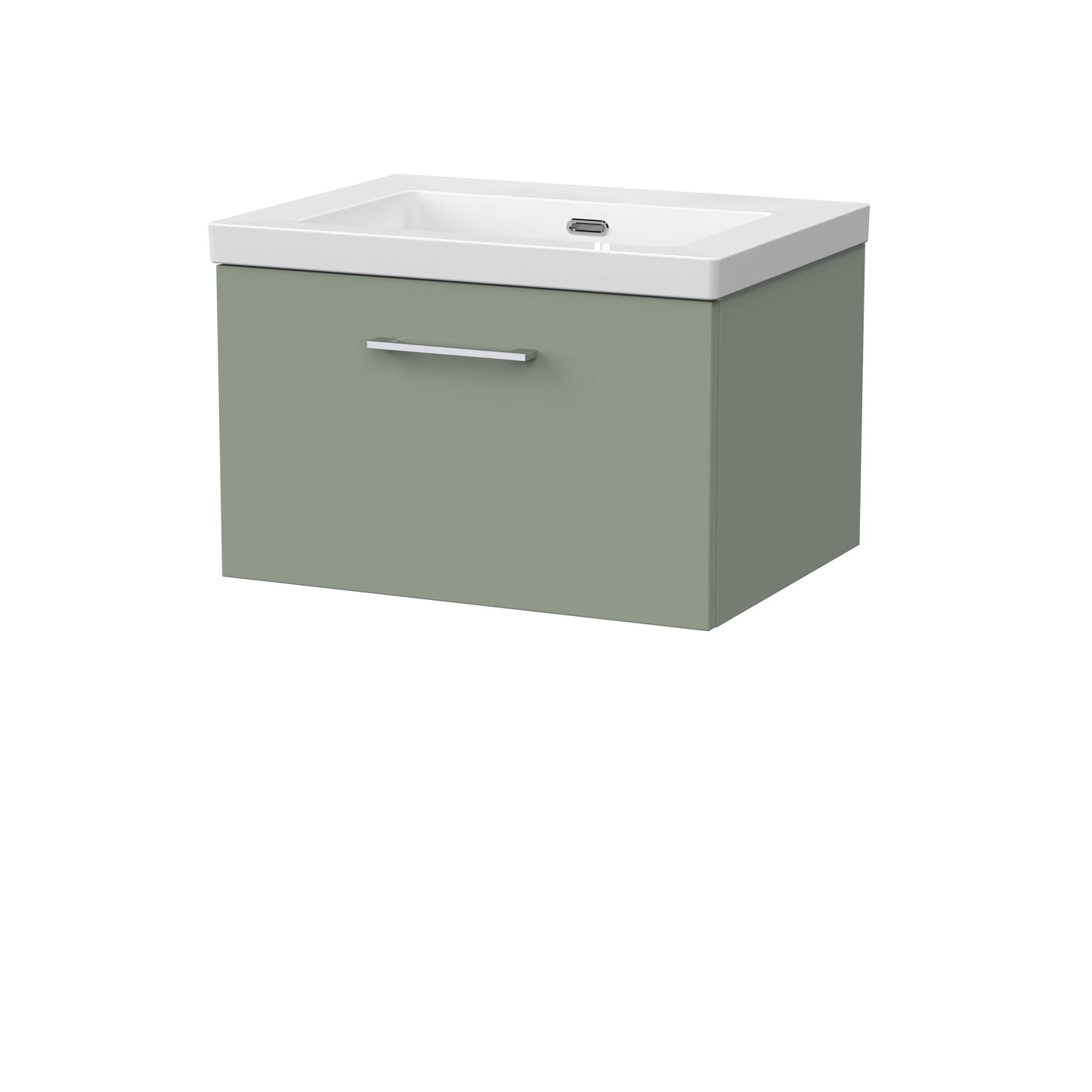 [BFSL3122K] Pershall Contemporary Wall Hung 1 Drawer Vanity Unit with 0 Tap Hole Fireclay Basin - Choice of Size and Colour - Cutout