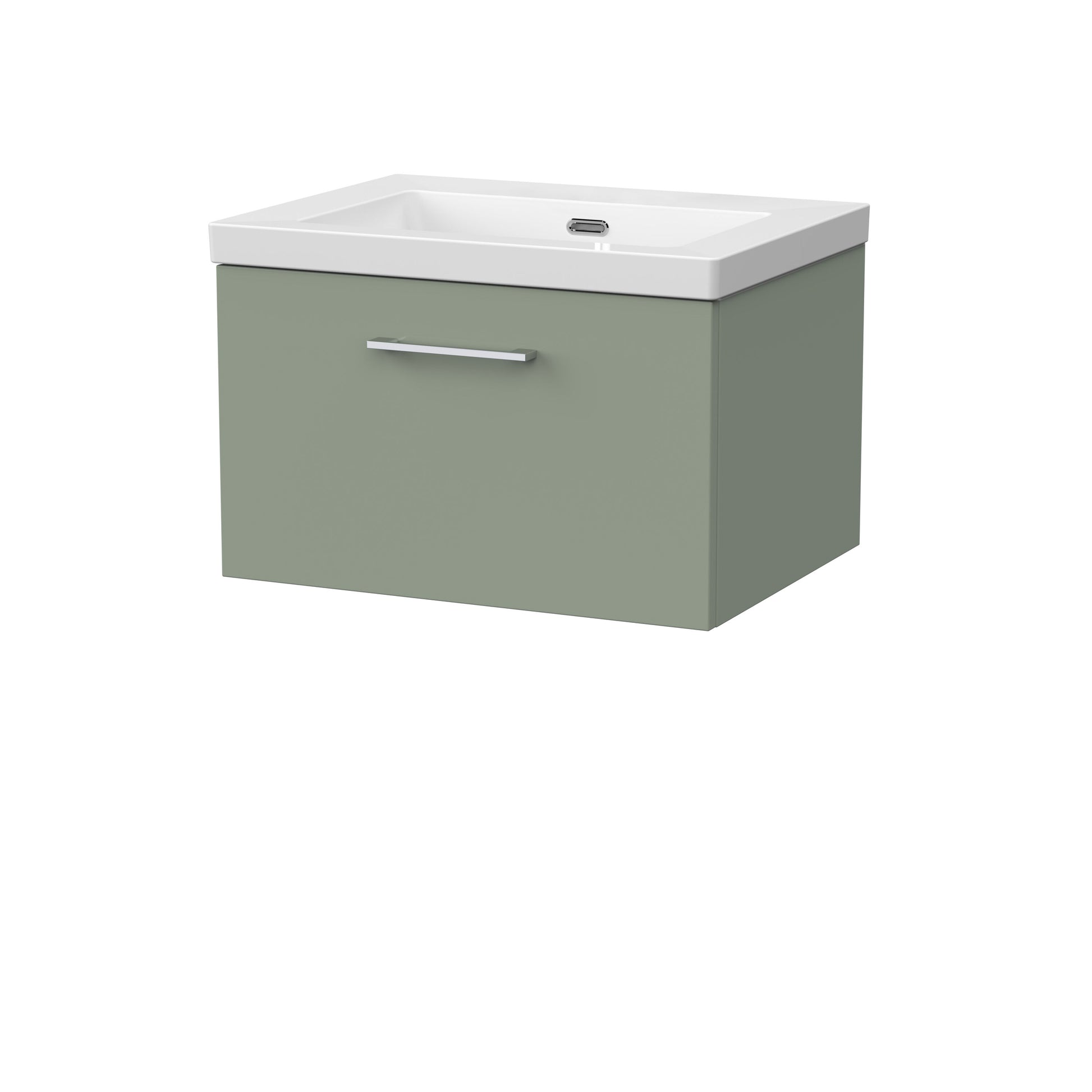 [BFSL3122K] Pershall Contemporary Wall Hung 1 Drawer Vanity Unit with 0 Tap Hole Fireclay Basin - Choice of Size and Colour - Cutout