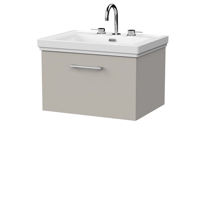 [BFSL3222B] Pershall Contemporary Wall Hung 1 Drawer Vanity Unit with Traditional 3 Tap Hole Fireclay Basin - Choice of Size and Colour - Cutout