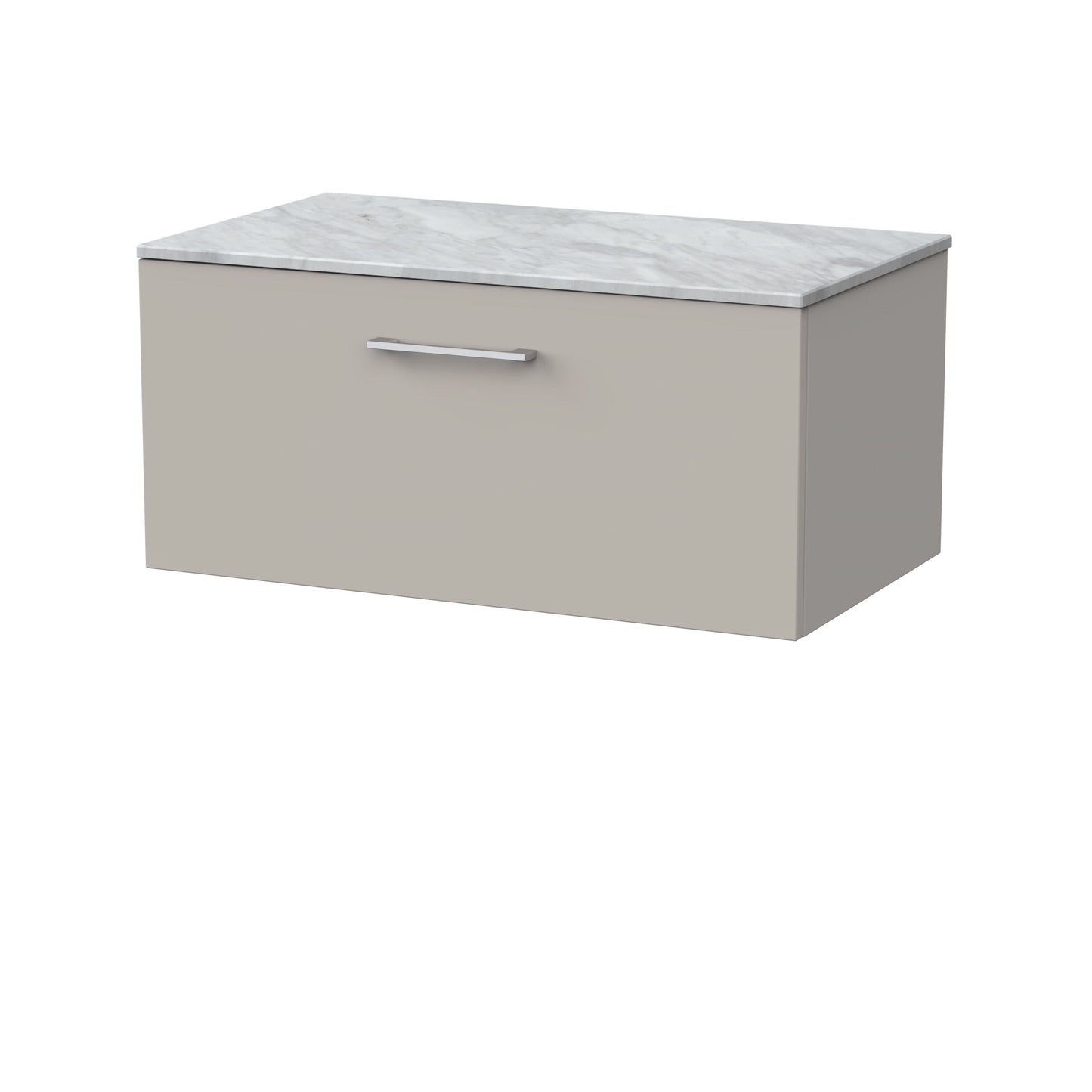 [BFSL3225GMT] Pershall Contemporary Wall Hung 1 Drawer Vanity Unit with Grey Marble Top - Choice of Size and Colour - Cutout