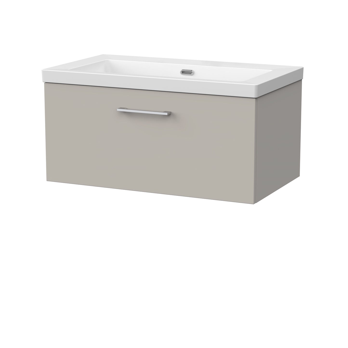 [BFSL3225K] Pershall Contemporary Wall Hung 1 Drawer Vanity Unit with 0 Tap Hole Fireclay Basin - Choice of Size and Colour - Cutout