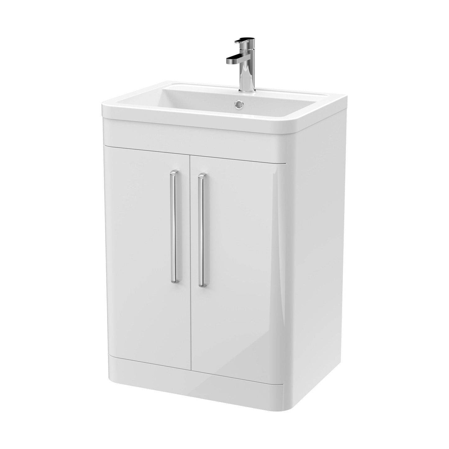 [BFWA010A] Aldershawe Modern Bathroom Floor Standing 2 Soft Close Door Vanity Basin Unit - Choice of Basin, Colour and Size - Cutout