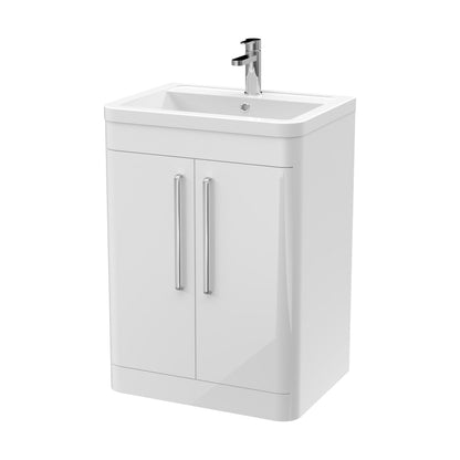 [BFWA010A] Aldershawe Modern Bathroom Floor Standing 2 Soft Close Door Vanity Basin Unit - Choice of Basin, Colour and Size - Cutout