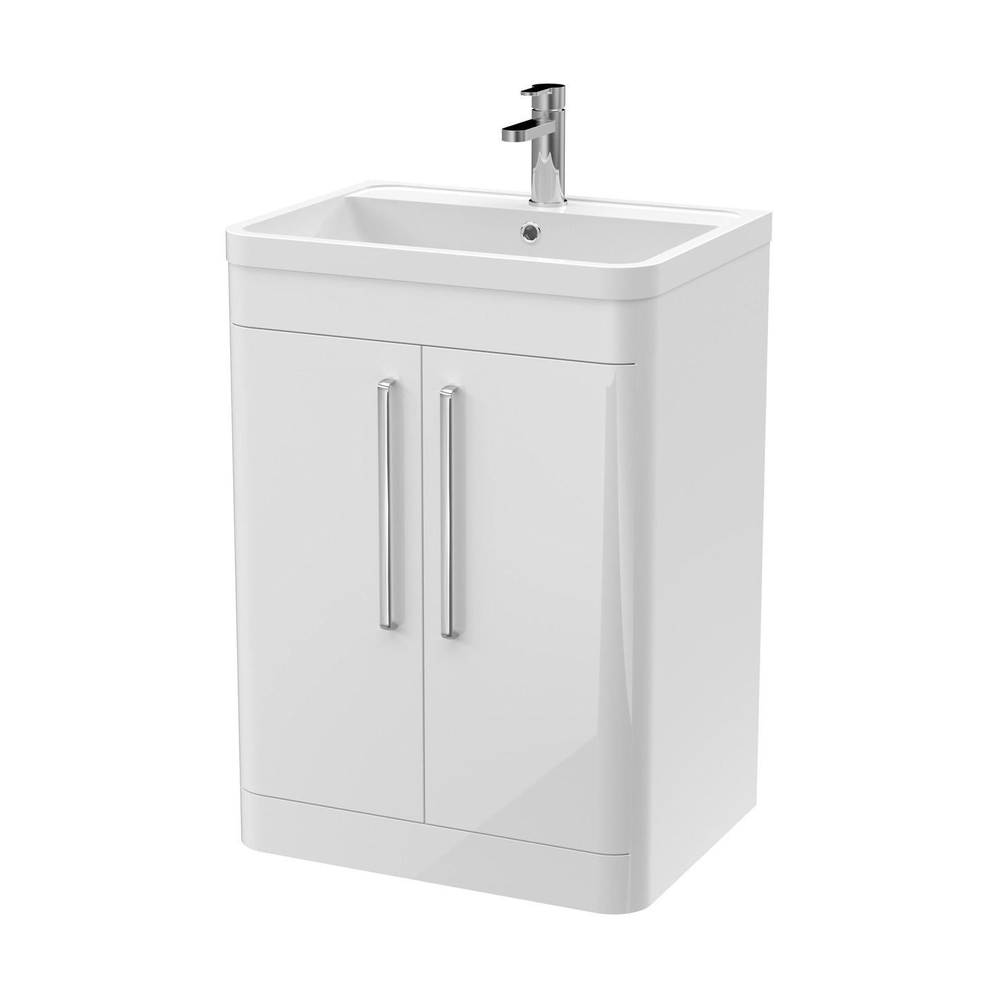 [BFWA010] Aldershawe Modern Bathroom Floor Standing 2 Soft Close Door Vanity Basin Unit - Choice of Basin, Colour and Size - Cutout