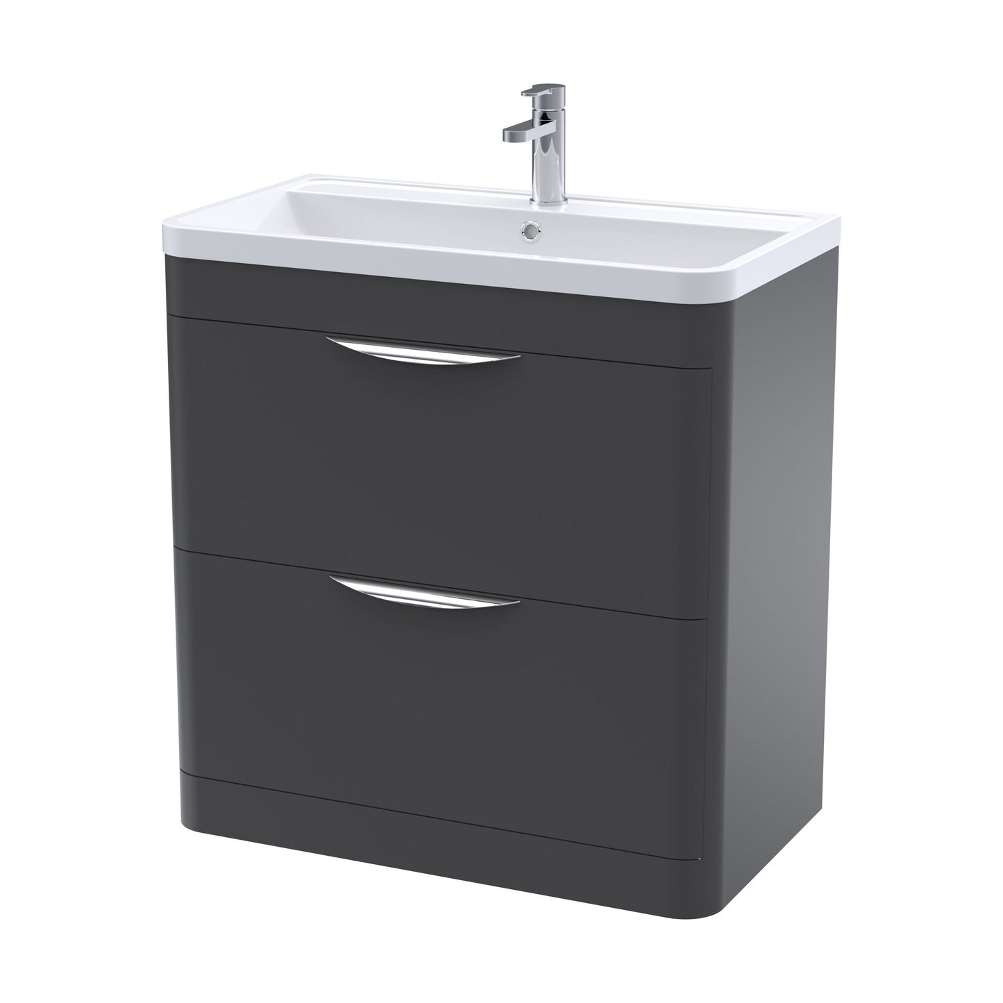 [BFWA1404A] Aldershawe Floor Standing 2 Drawer Bathroom Vanity Basin Unit with Ceramic Basin, 800mm - Cutout