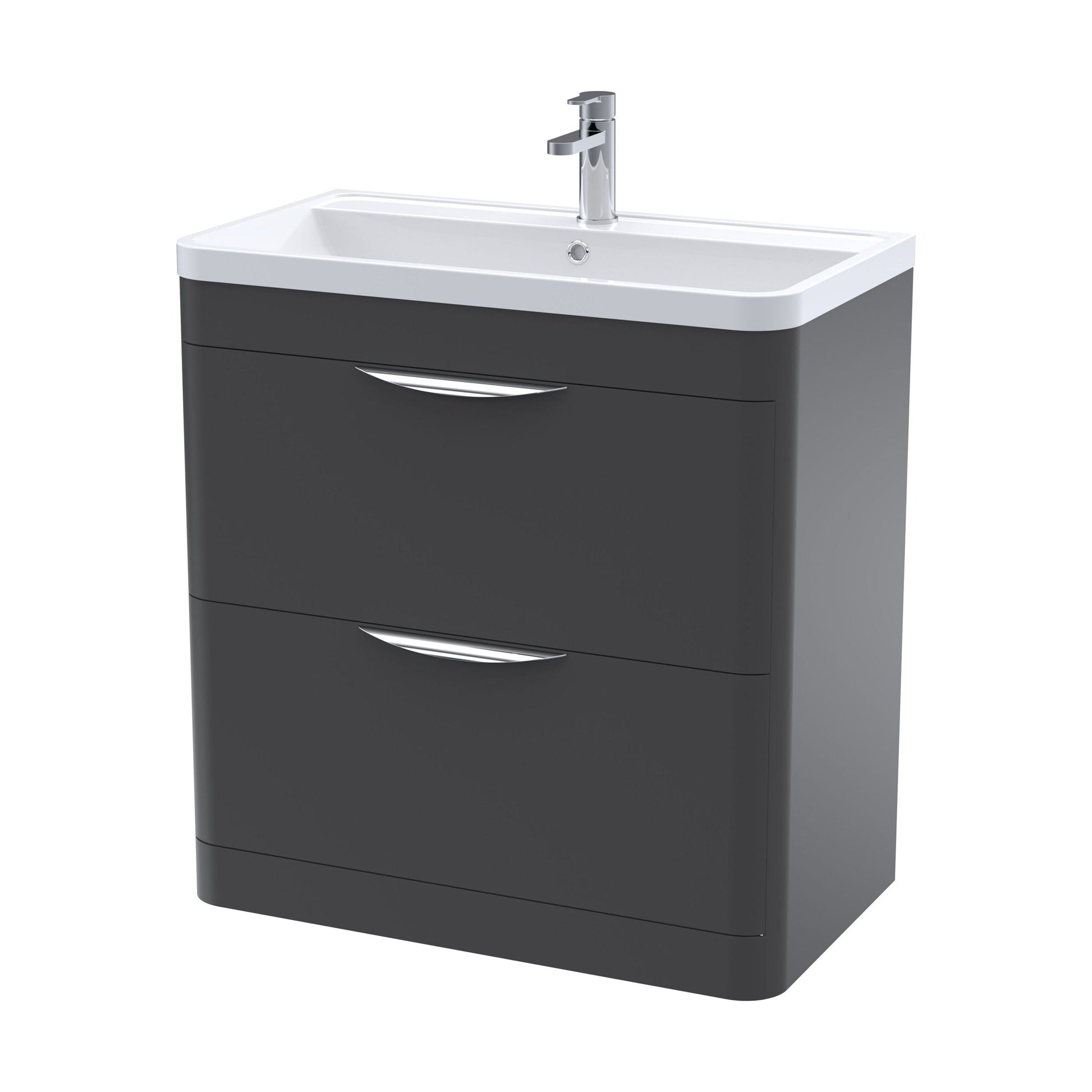 [BFWA1404A] Aldershawe Floor Standing 2 Drawer Bathroom Vanity Basin Unit with Ceramic Basin, 800mm - Cutout