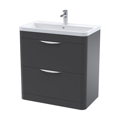 [BFWA1404A] Aldershawe Floor Standing 2 Drawer Bathroom Vanity Basin Unit with Ceramic Basin, 800mm - Cutout
