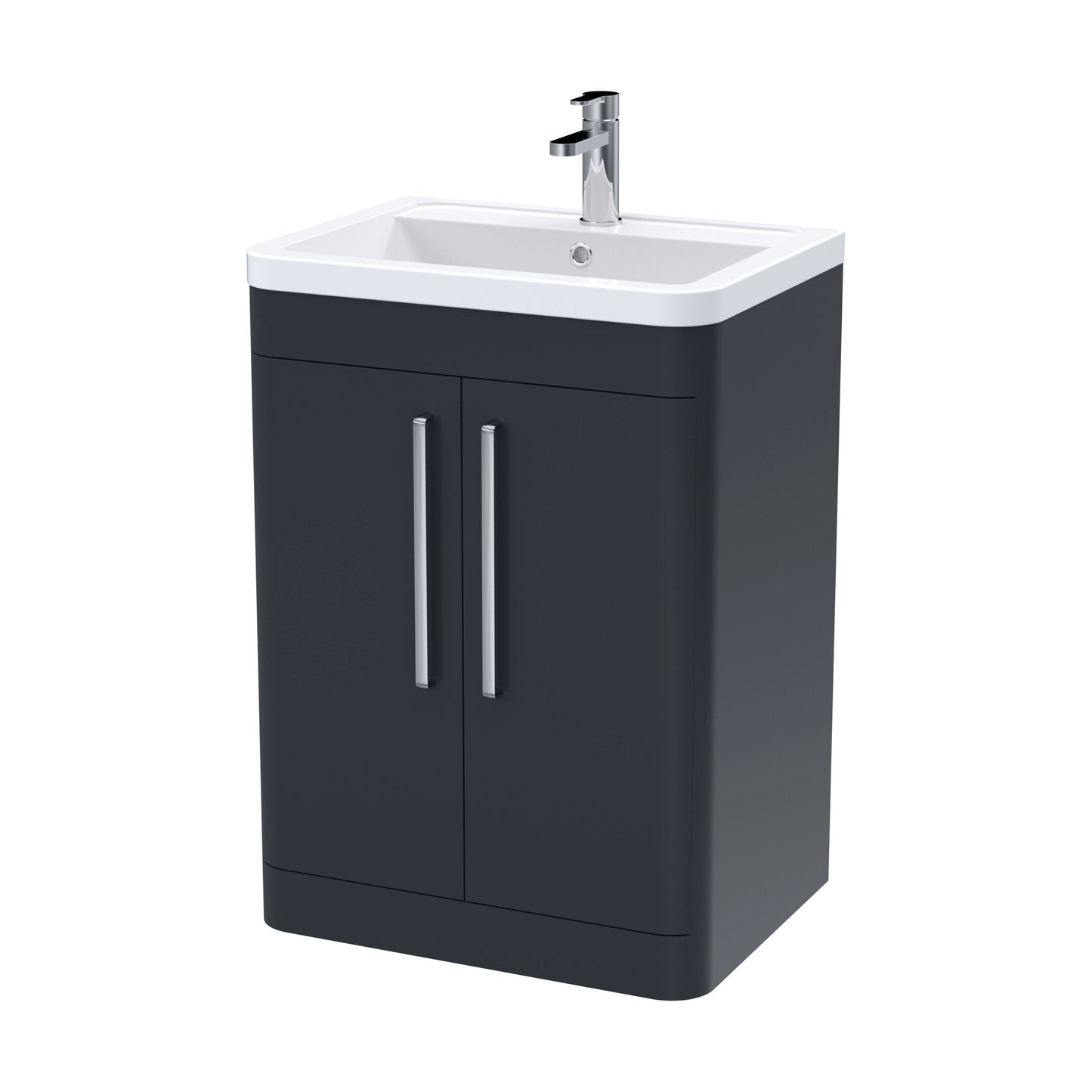 [BFWA1410A] Aldershawe Modern Bathroom Floor Standing 2 Soft Close Door Vanity Basin Unit - Choice of Basin, Colour and Size - Cutout