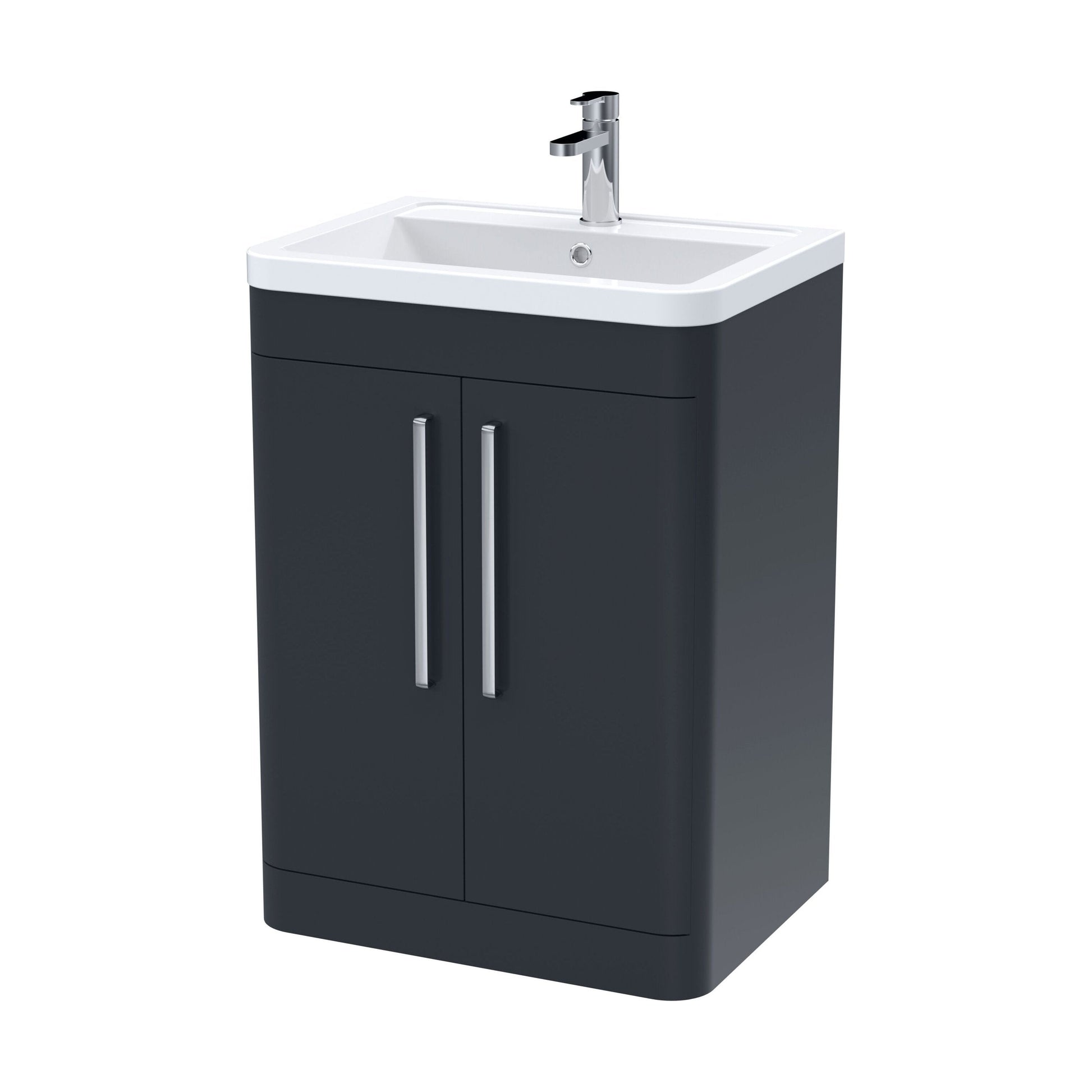[BFWA1410A] Aldershawe Modern Bathroom Floor Standing 2 Soft Close Door Vanity Basin Unit - Choice of Basin, Colour and Size - Cutout