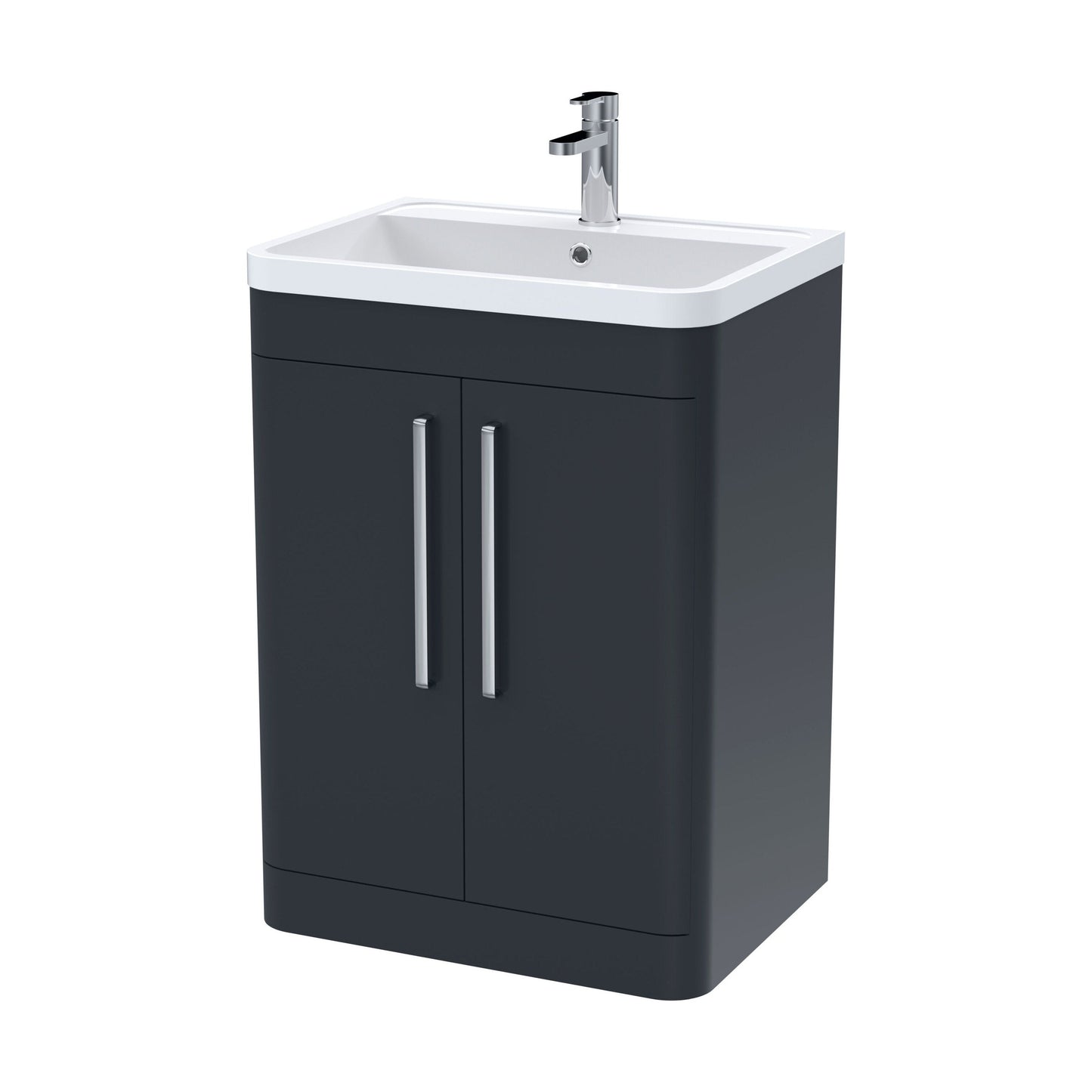 [BFWA1410] Aldershawe Modern Bathroom Floor Standing 2 Soft Close Door Vanity Basin Unit - Choice of Basin, Colour and Size - Cutout