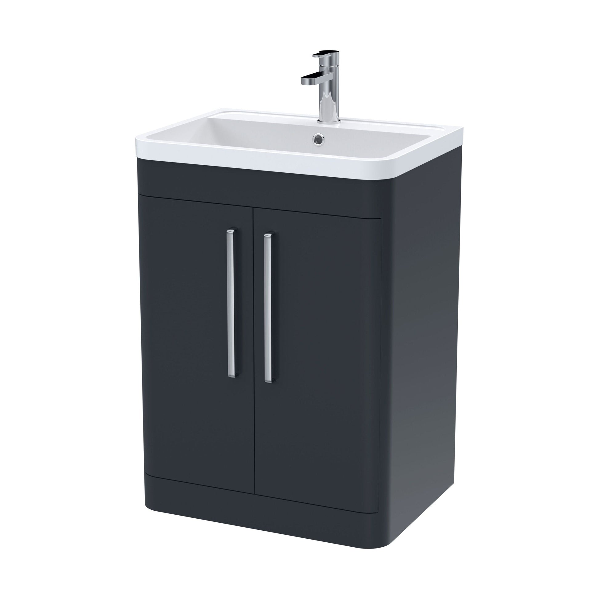 [BFWA1410] Aldershawe Modern Bathroom Floor Standing 2 Soft Close Door Vanity Basin Unit - Choice of Basin, Colour and Size - Cutout