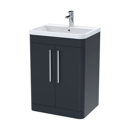 [BFWA1410] Aldershawe Modern Bathroom Floor Standing 2 Soft Close Door Vanity Basin Unit - Choice of Basin, Colour and Size - Cutout