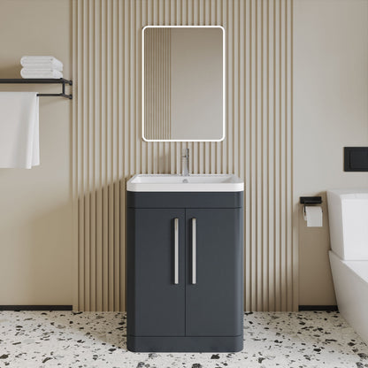 [BFWA1410] Aldershawe Modern Bathroom Floor Standing 2 Soft Close Door Vanity Basin Unit - Choice of Basin, Colour and Size - Lifestyle 1
