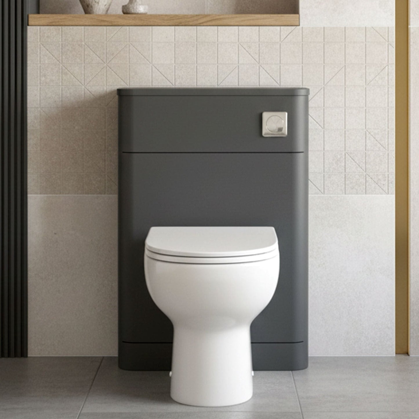 [BFWA1441] Aldershawe Modern Floor Standing Soft Square WC Toilet Unit – 550mm - Silo