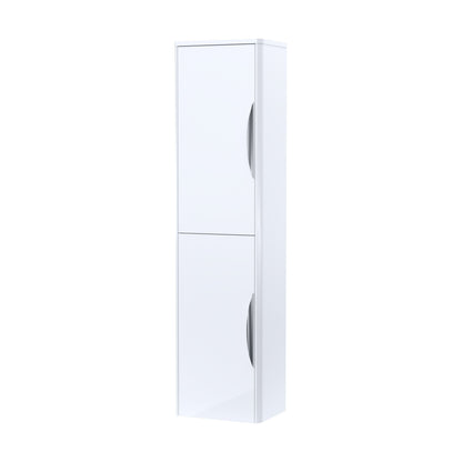 [BFWA163] Aldershawe Modern Wall Hung 2-Door Tall Bathroom Storage Unit – 350mm - Cutout