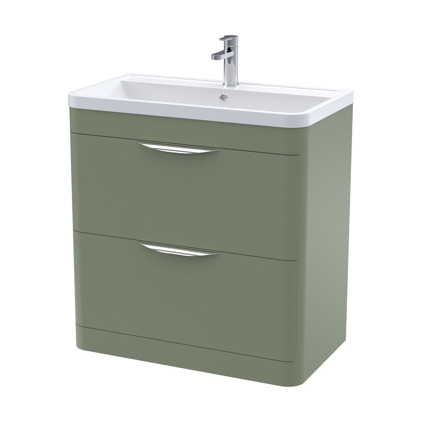 [BFWA804A] Aldershawe Floor Standing 2 Drawer Bathroom Vanity Basin Unit with Ceramic Basin, 800mm - Cutout