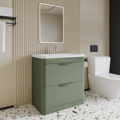 [BFWA804A] Aldershawe Floor Standing 2 Drawer Bathroom Vanity Basin Unit with Ceramic Basin, 800mm - Lifestyle 3