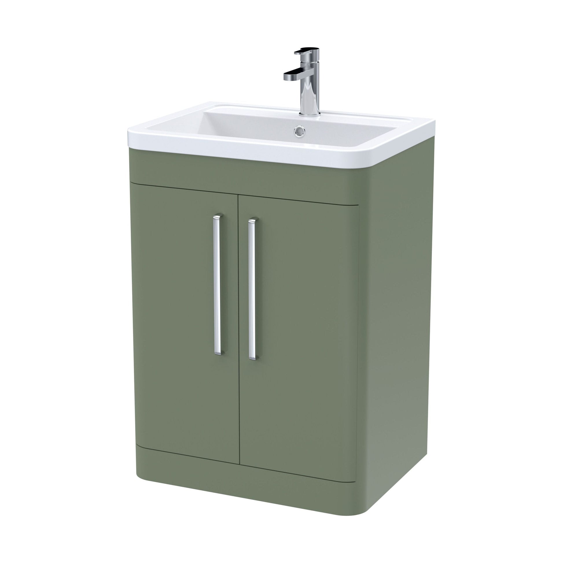 [BFWA810A] Aldershawe Modern Bathroom Floor Standing 2 Soft Close Door Vanity Basin Unit - Choice of Basin, Colour and Size - Cutout