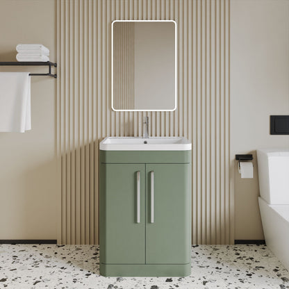 [BFWA810A] Aldershawe Modern Bathroom Floor Standing 2 Soft Close Door Vanity Basin Unit - Choice of Basin, Colour and Size - Lifestyle 1