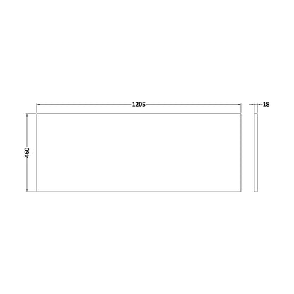 [BFWT301260] 1200 Worktop (1205x460x18mm) - Technical Drawing