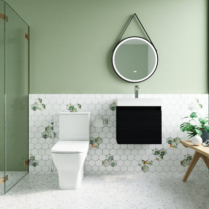 [BFZCH004] Cloakroom Suite - Vanity Unit, Tap and Toilet Set - Charcoal Black/Chrome - Lifestyle 1