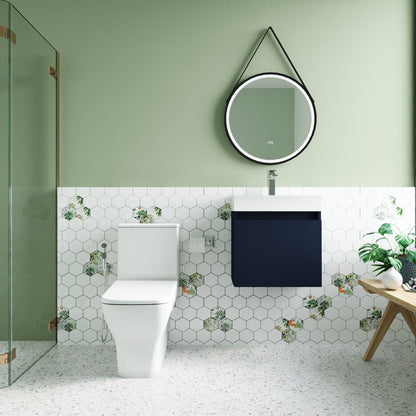 [BFZCH008] Cloakroom Suite - Vanity Unit, Tap and Toilet Set - Electric Blue/Chrome - Lifestyle 1