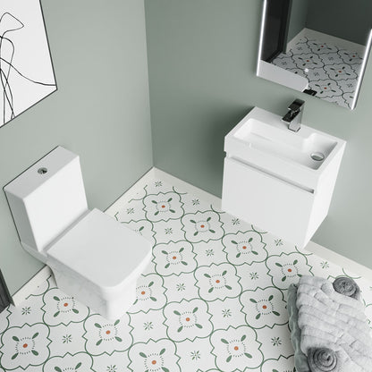 [BFZCH010] Cloakroom Suite - Slimline Vanity Unit, Tap and Toilet - Gloss White/Chrome - Lifestyle 2
