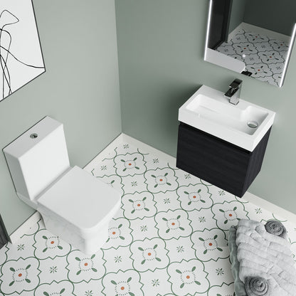 [BFZCH013] Cloakroom Suite - Slimline Vanity Unit, Tap and Toilet - Charcoal Black/Chrome - Lifestyle 2