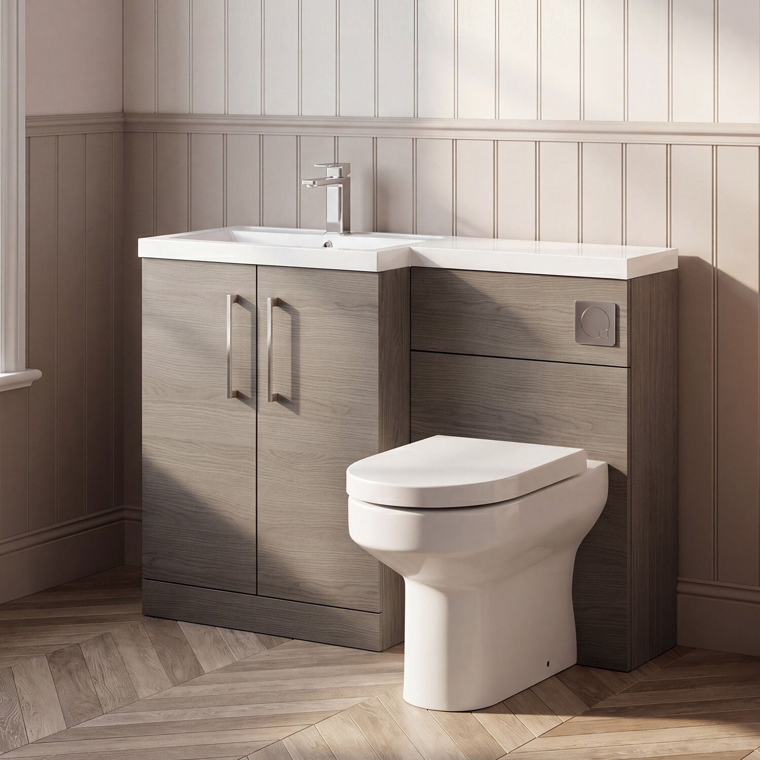 [BFZLE007] Bramshall Vanity Unit Bundle, Choice of Orientation and Colour - Silo