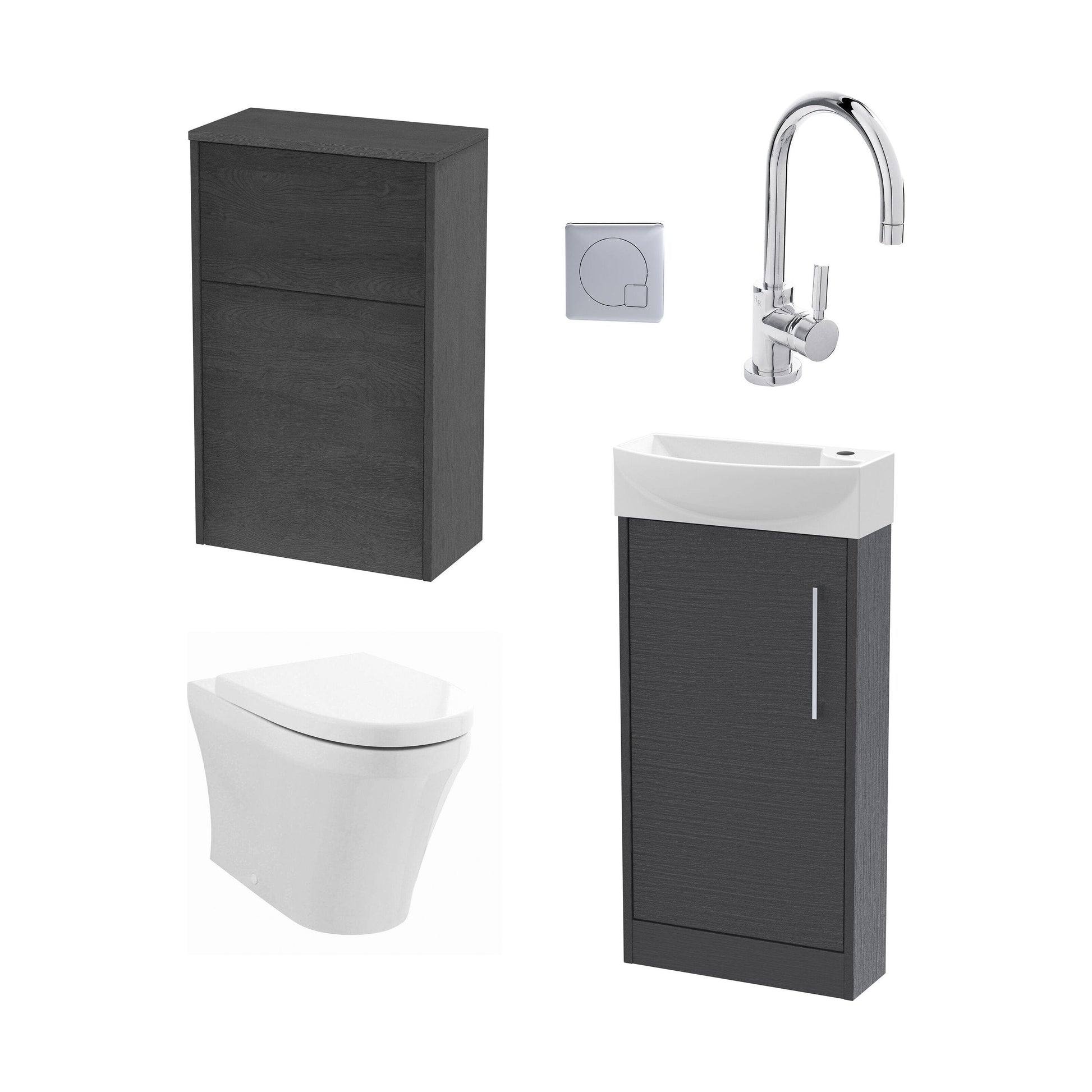 [BFZPW014] Winshill Floor Standing Cloakroom Bundle, Vanity, WC Unit, Toilet & Tap - Cutout