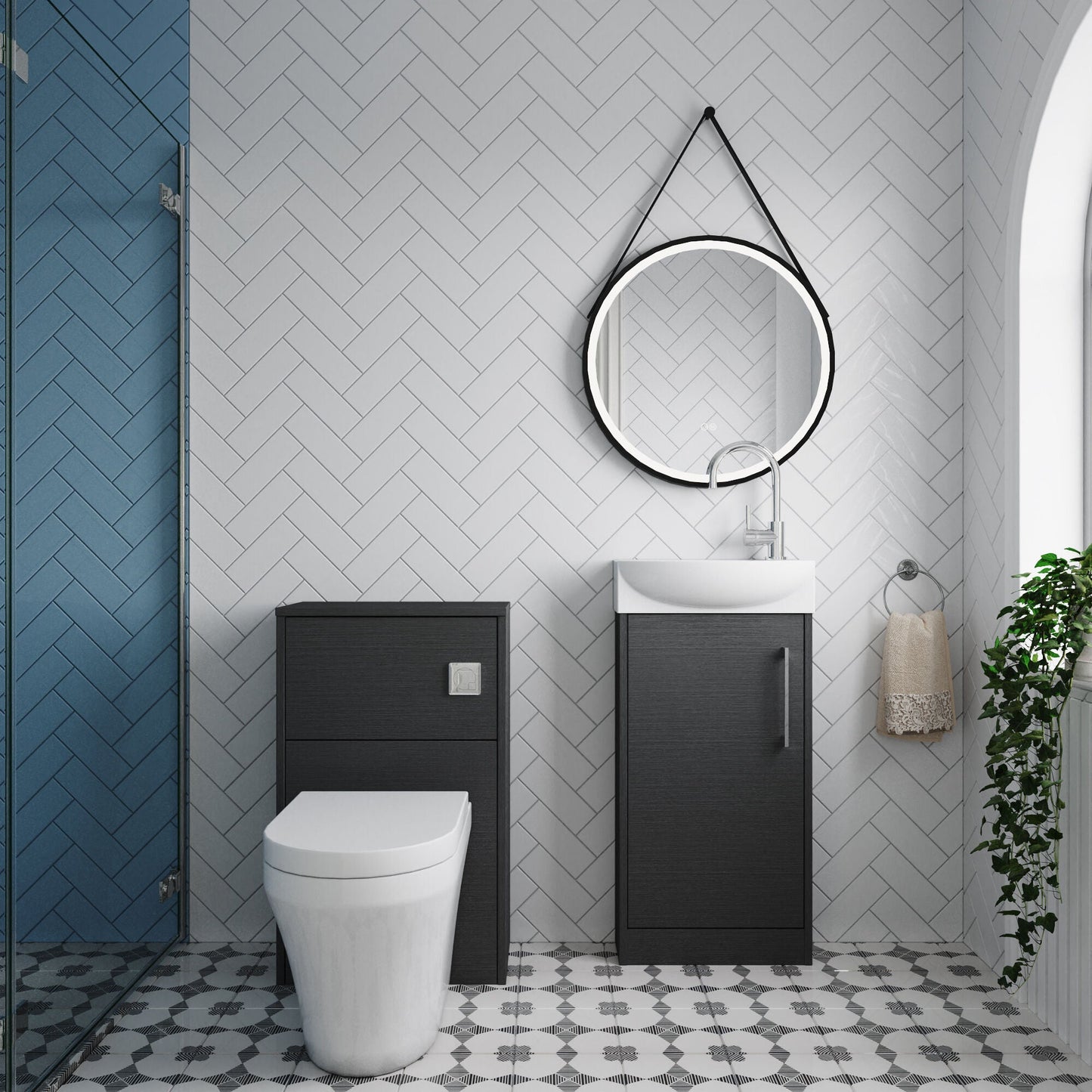 [BFZPW014] Winshill Floor Standing Cloakroom Bundle, Vanity, WC Unit, Toilet & Tap - Lifestyle 1
