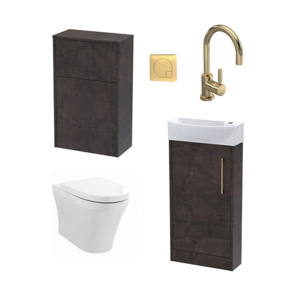 [BFZPW015] Winshill Floor Standing Cloakroom Bundle, Vanity, WC Unit, Toilet & Tap - Cutout