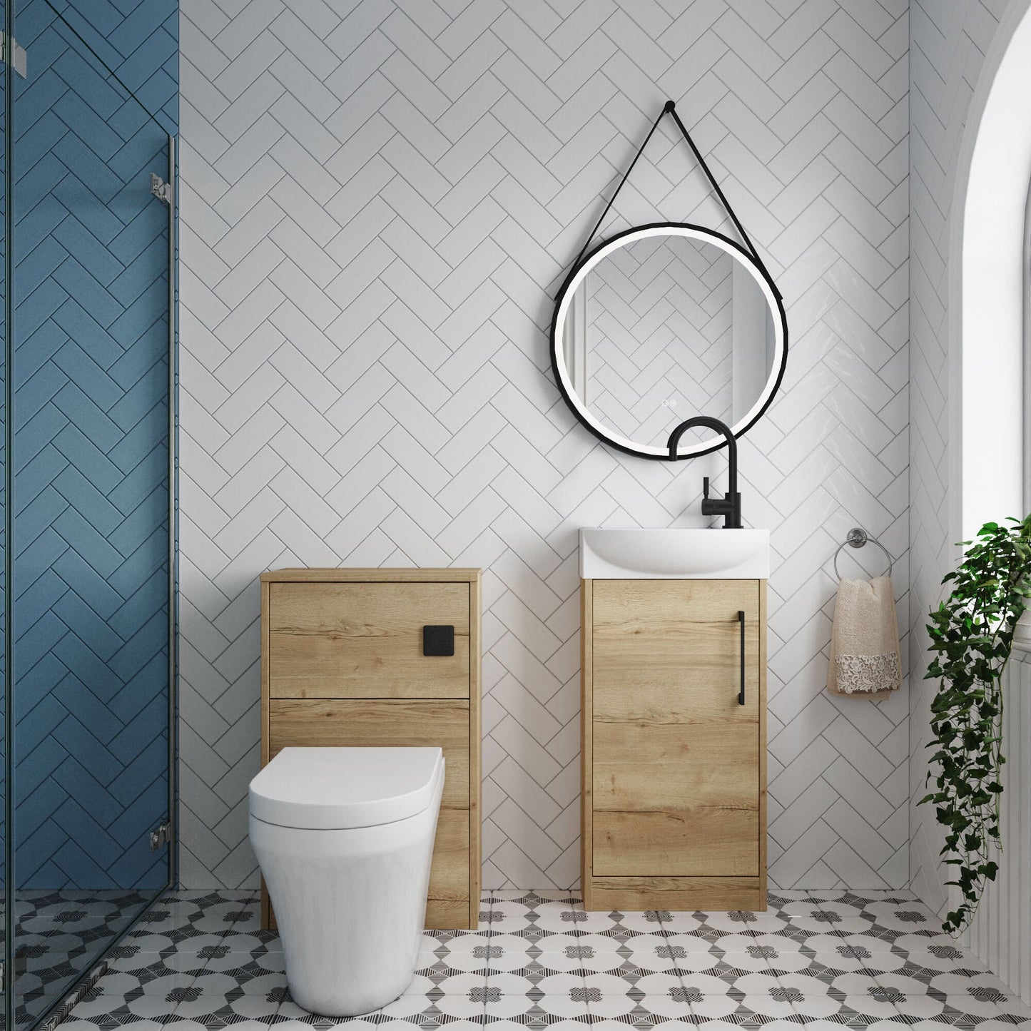 [BFZPW016] Winshill Floor Standing Cloakroom Bundle, Vanity, WC Unit, Toilet & Tap - Lifestyle 1