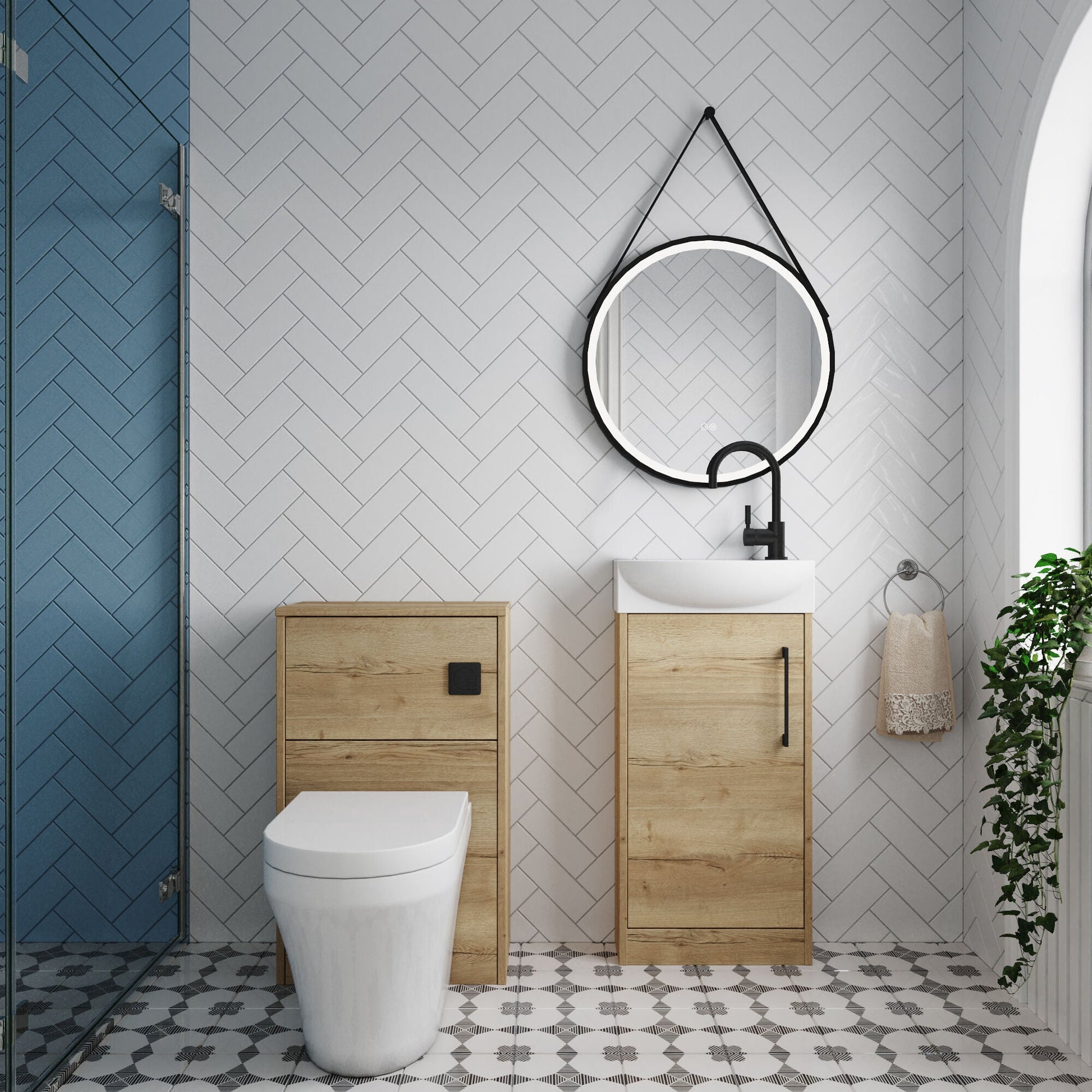 [BFZPW016] Winshill Floor Standing Cloakroom Bundle, Vanity, WC Unit, Toilet & Tap - Lifestyle 1