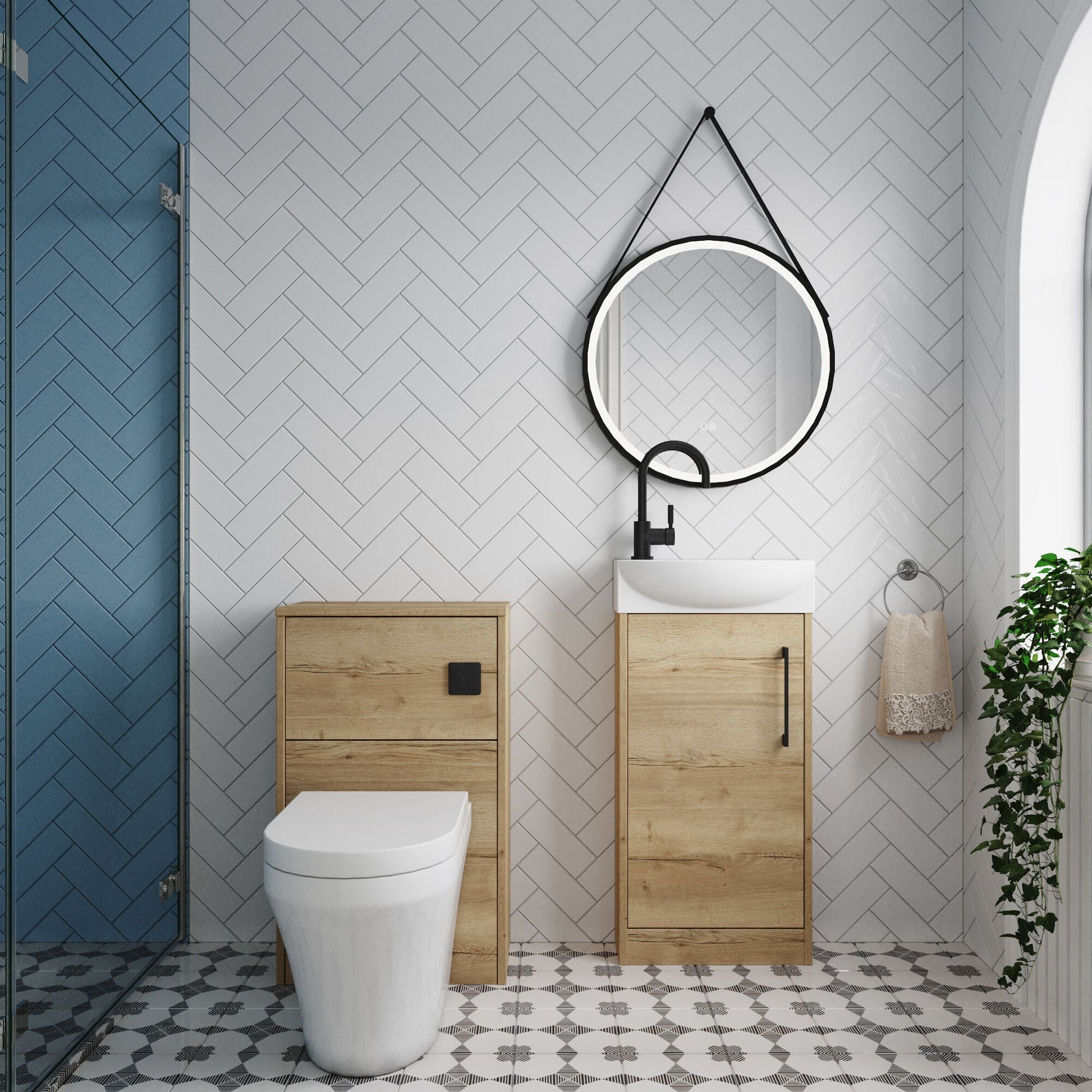 [BFZPW022] Winshill Floor Standing Cloakroom Bundle, Vanity, WC Unit, Toilet & Tap - Lifestyle 1