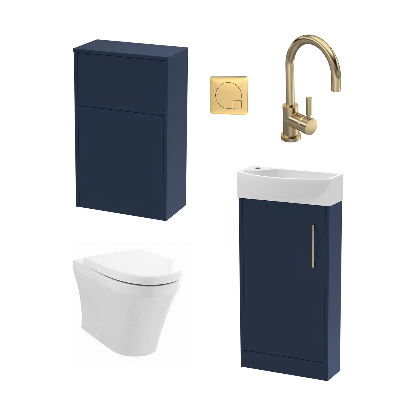 [BFZPW024] Winshill Floor Standing Cloakroom Bundle, Vanity, WC Unit, Toilet & Tap - Cutout